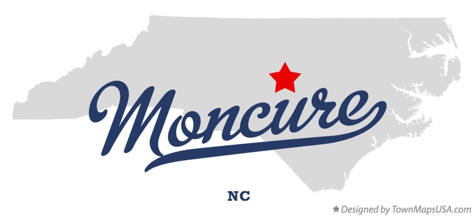 Map of Moncure North Carolina NC