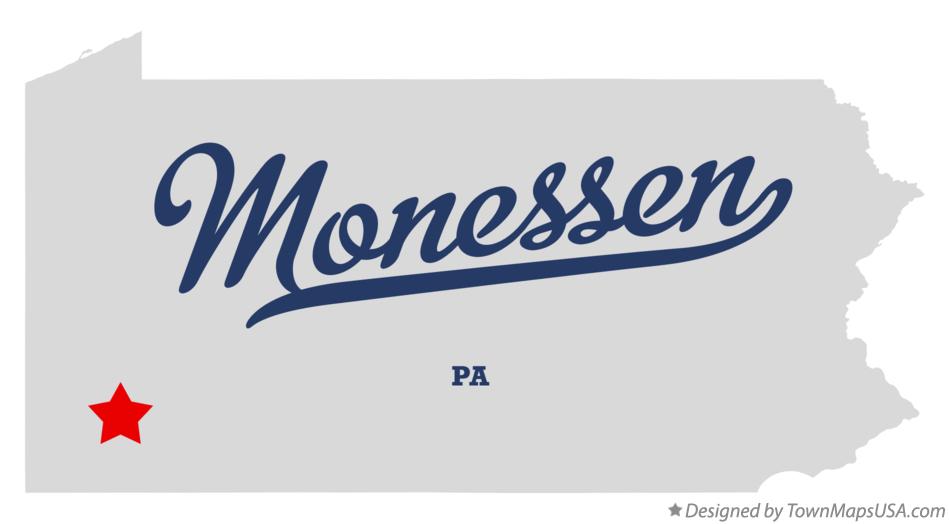Map of Monessen Pennsylvania PA