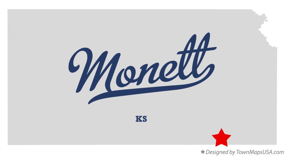 Map of Monett Kansas KS