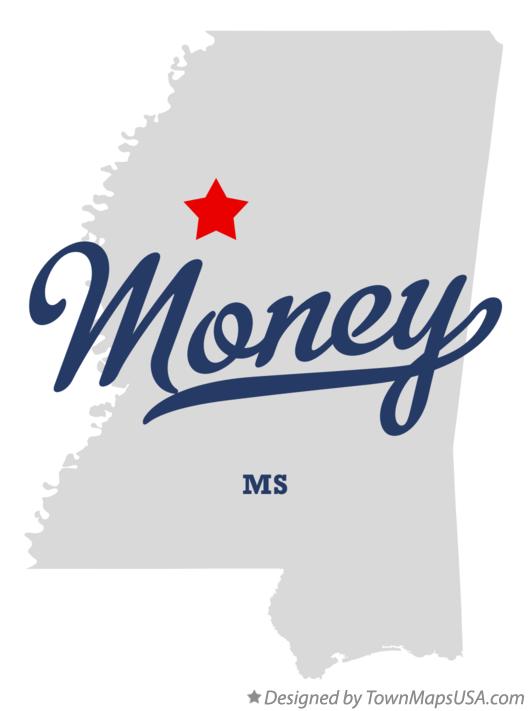 Map of Money Mississippi MS