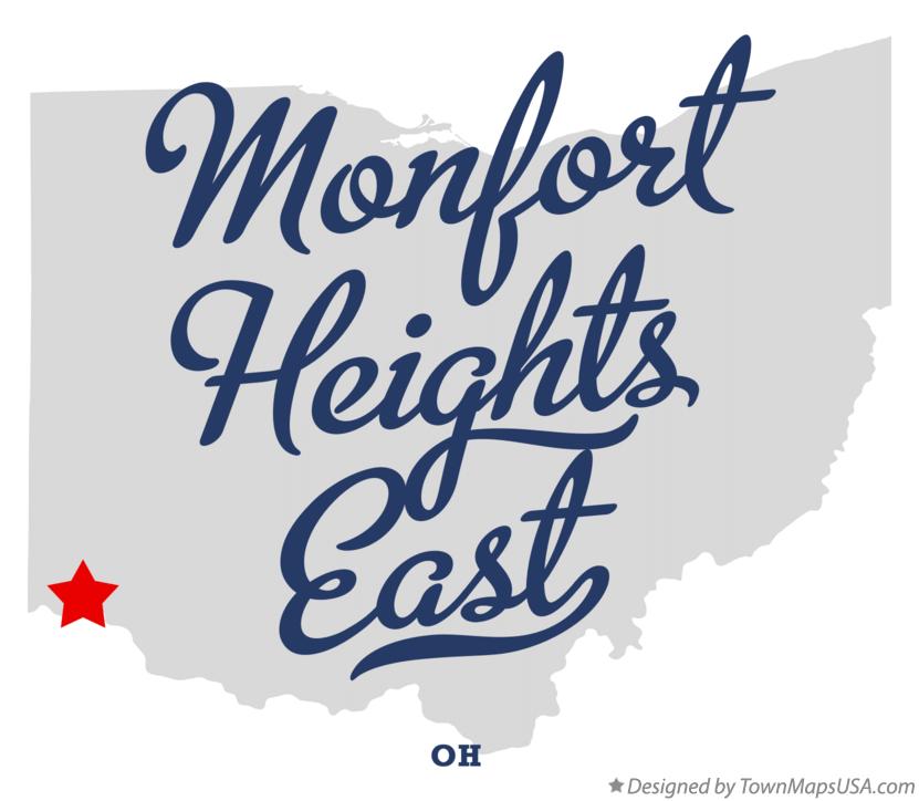 Map of Monfort Heights East Ohio OH