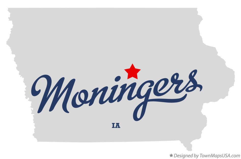 Map of Moningers Iowa IA