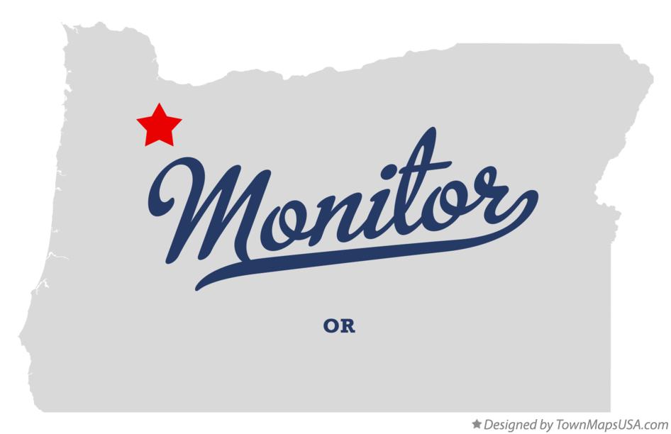 Map of Monitor Oregon OR