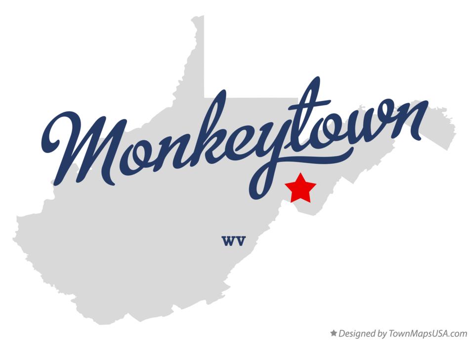 Map of Monkeytown West Virginia WV