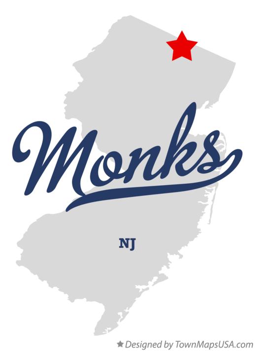 Map of Monks New Jersey NJ