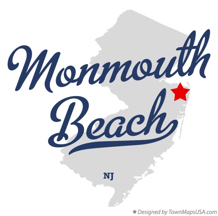 Map of Monmouth Beach New Jersey NJ