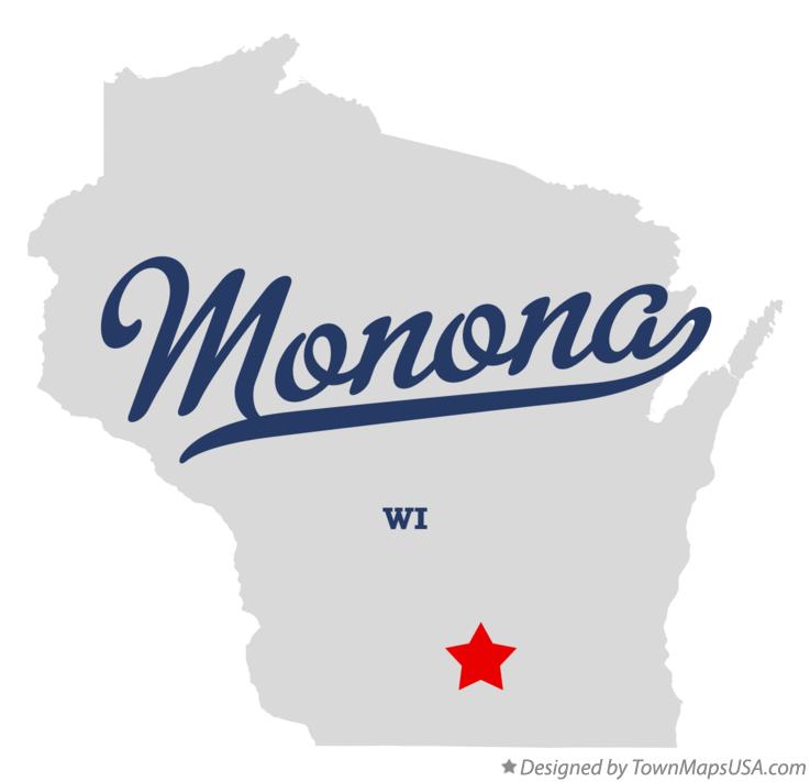 Map of Monona Wisconsin WI