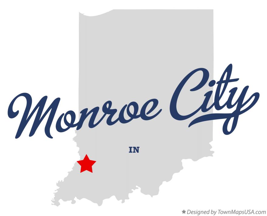 Map of Monroe City Indiana IN