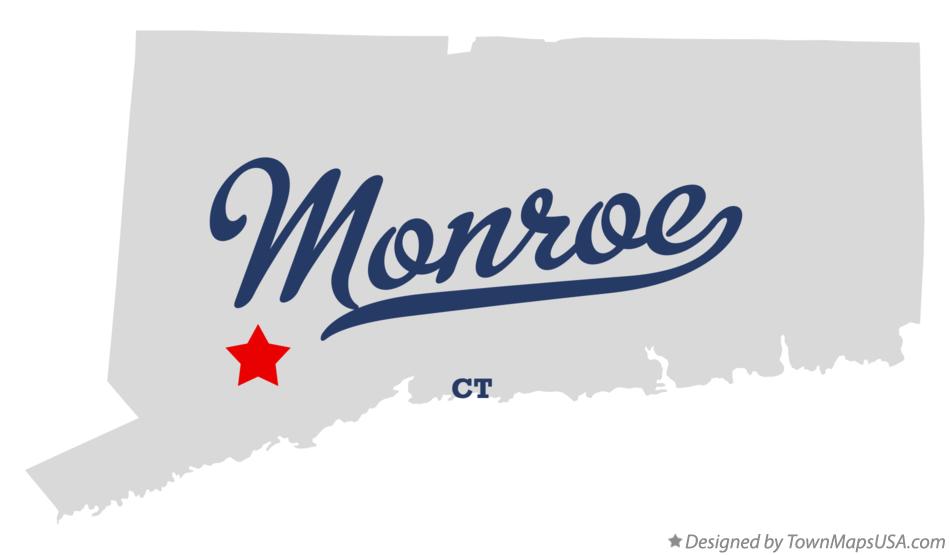 Map of Monroe Connecticut CT