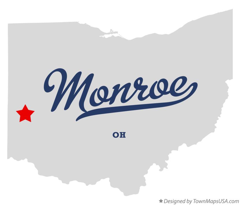 Map of Monroe Ohio OH