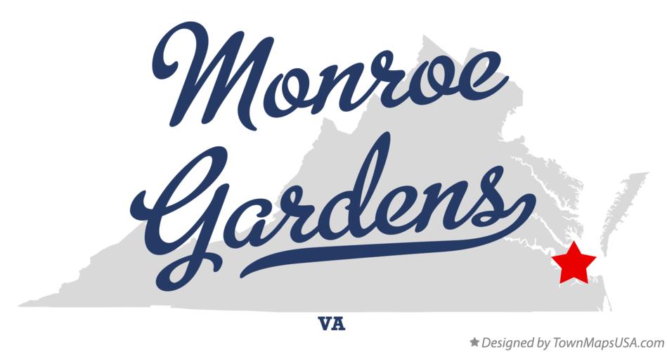 Map of Monroe Gardens Virginia VA