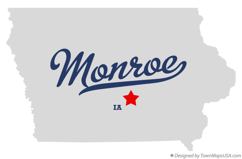 Map of Monroe Iowa IA