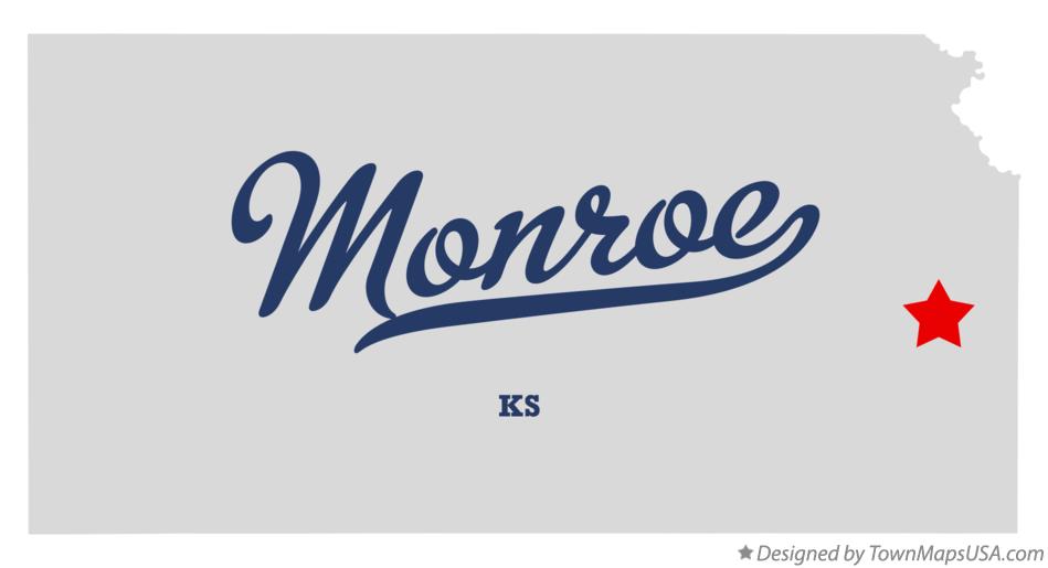 Map of Monroe Kansas KS