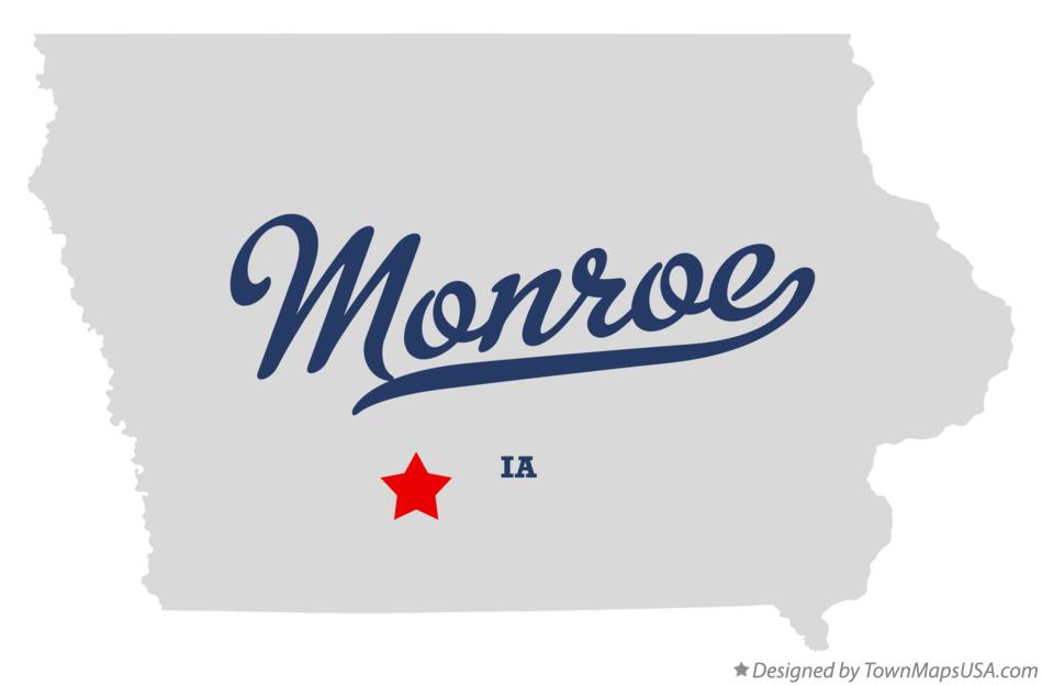 Map of Monroe Iowa IA