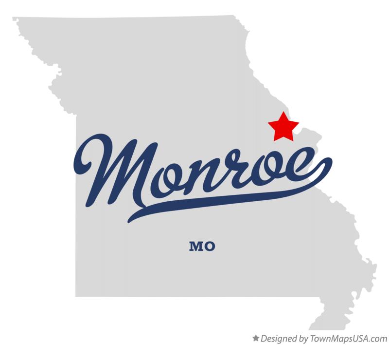 Map of Monroe Missouri MO