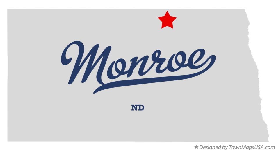 Map of Monroe North Dakota ND