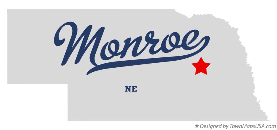 Map of Monroe Nebraska NE