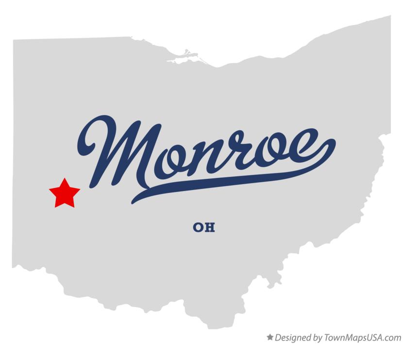 Map of Monroe Ohio OH
