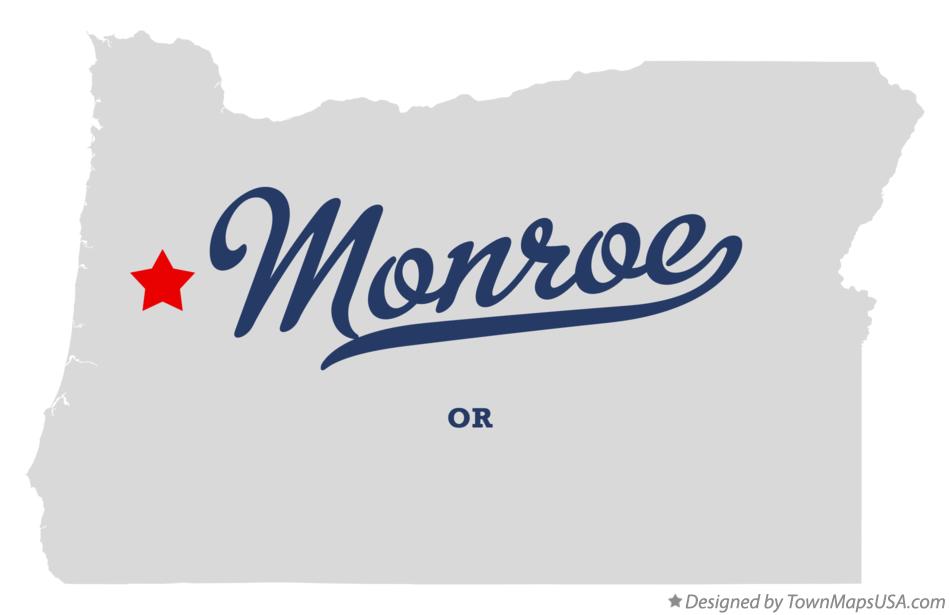 Map of Monroe Oregon OR
