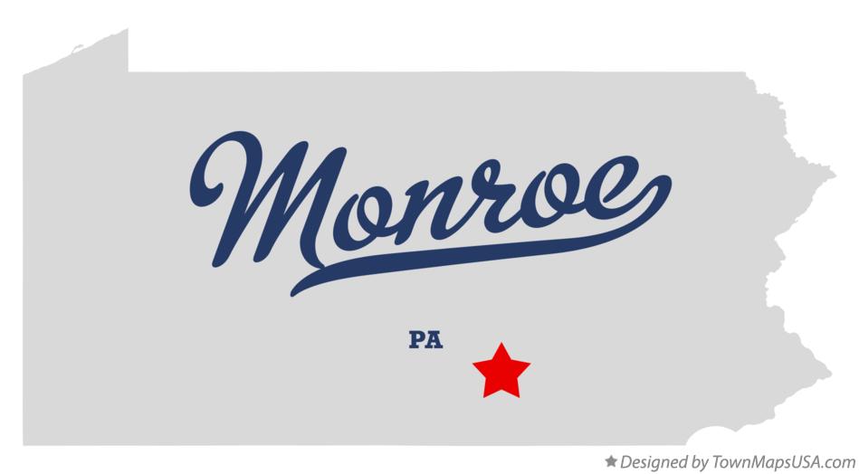 Map of Monroe Pennsylvania PA