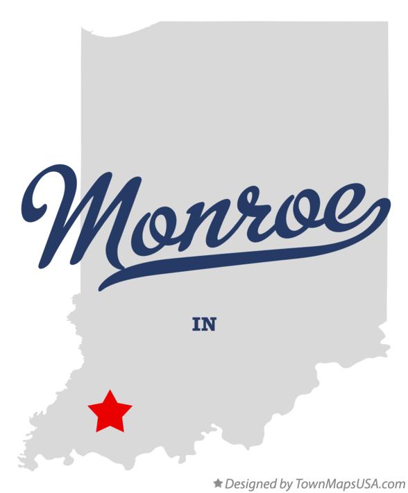 Map of Monroe Indiana IN