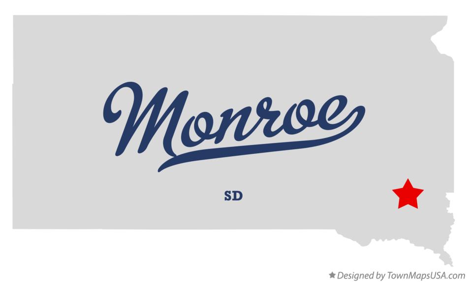 Map of Monroe South Dakota SD