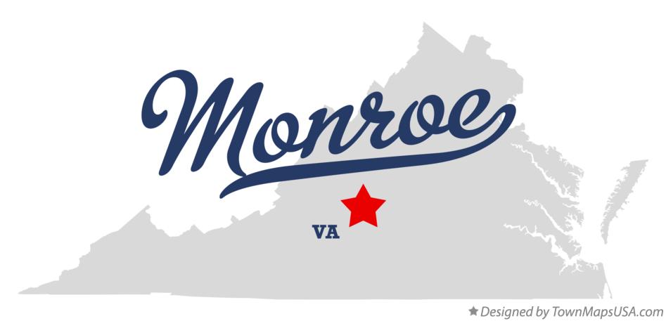 Map of Monroe Virginia VA