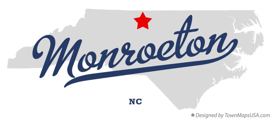 Map of Monroeton North Carolina NC