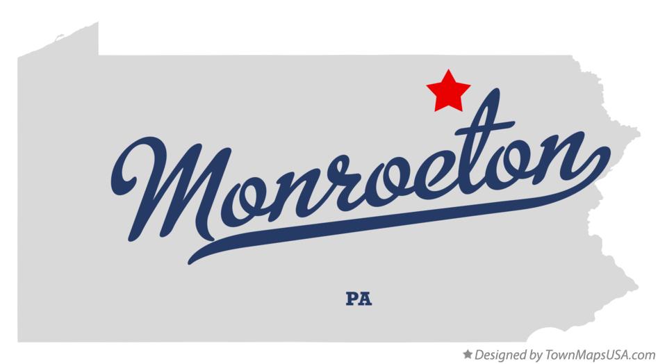Map of Monroeton Pennsylvania PA