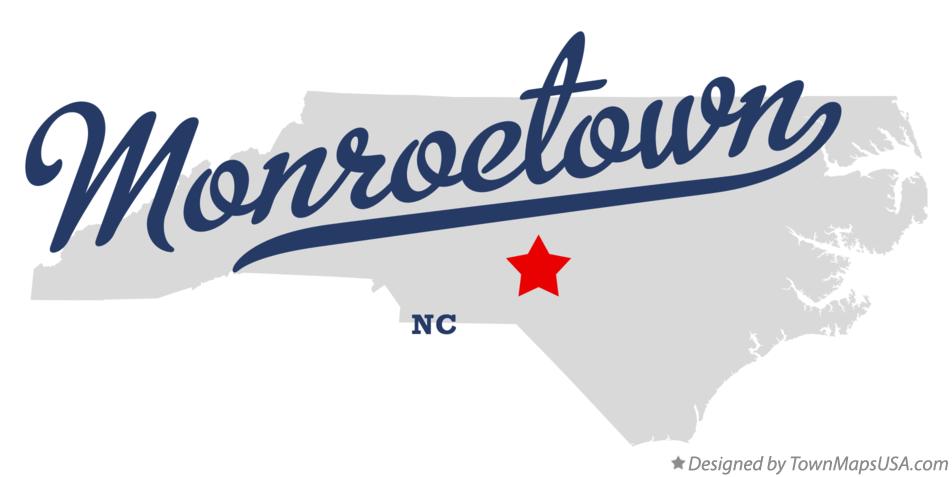 Map of Monroetown North Carolina NC