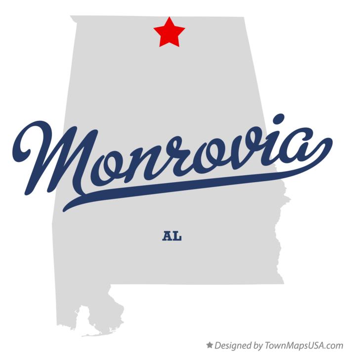 Map of Monrovia Alabama AL