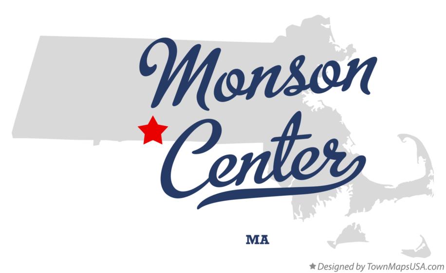 Map of Monson Center Massachusetts MA