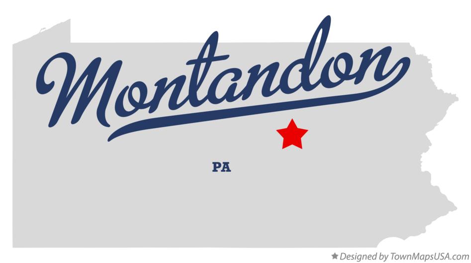 Map of Montandon Pennsylvania PA