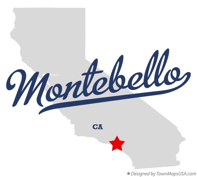 Map of Montebello California CA
