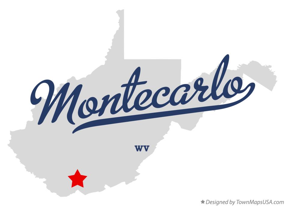 Map of Montecarlo West Virginia WV