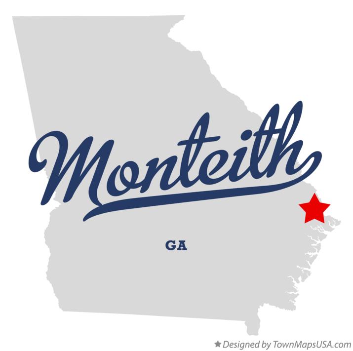 Map of Monteith Georgia GA
