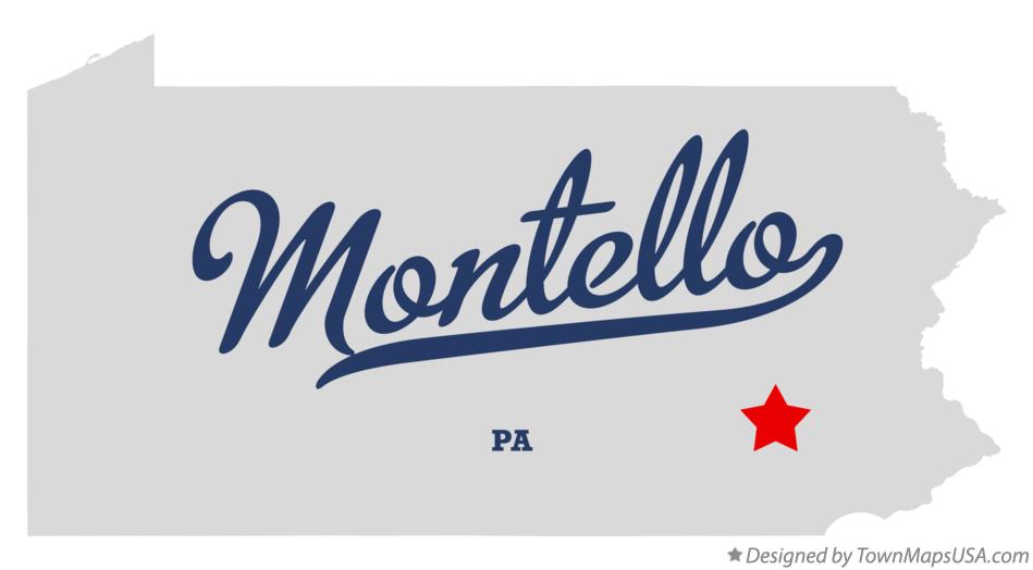 Map of Montello Pennsylvania PA