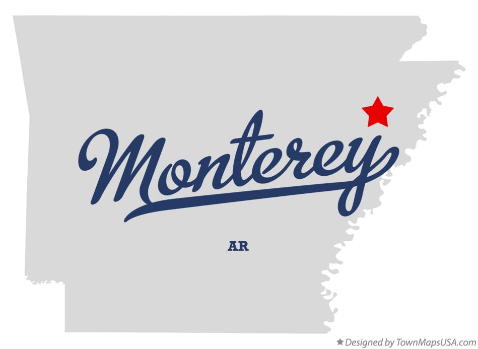 Map of Monterey Arkansas AR