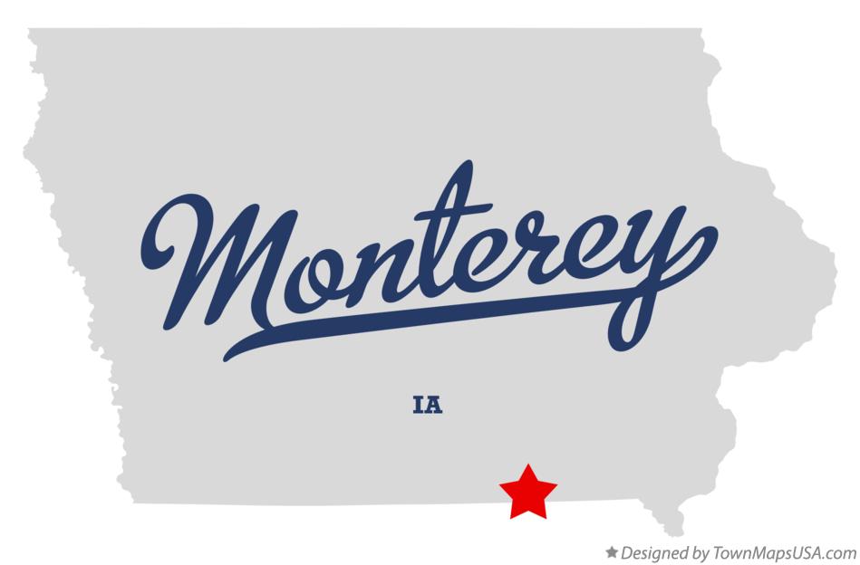 Map of Monterey Iowa IA
