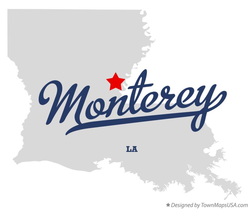 Map of Monterey Louisiana LA