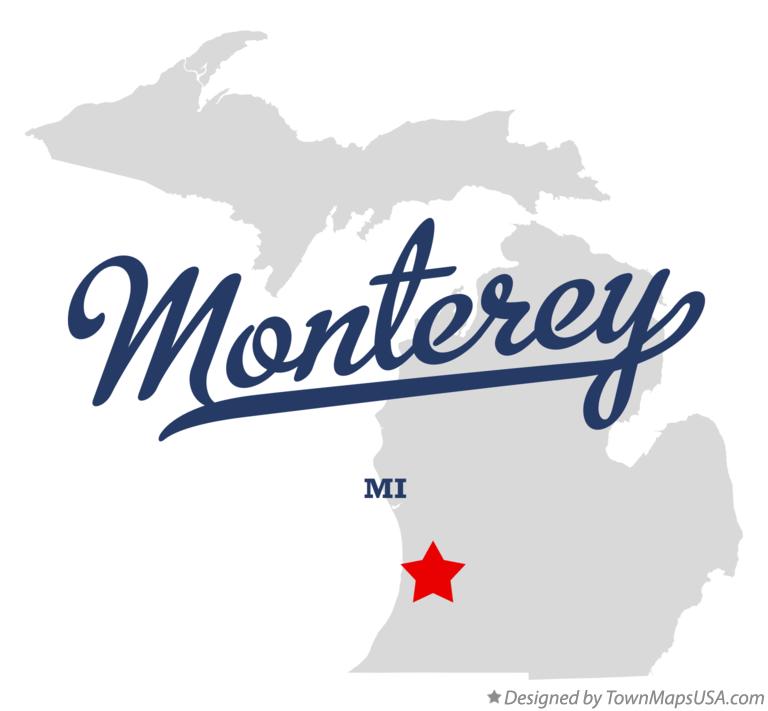 Map of Monterey Michigan MI