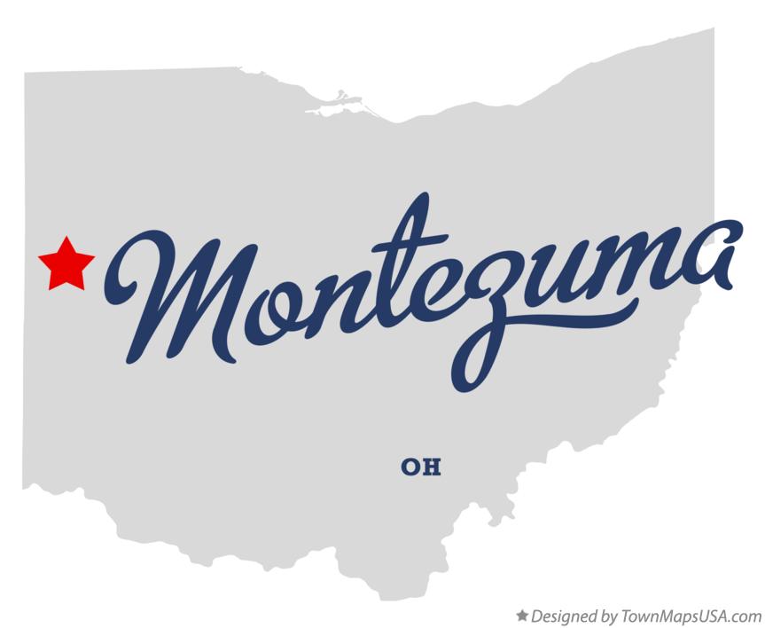 Map of Montezuma Ohio OH
