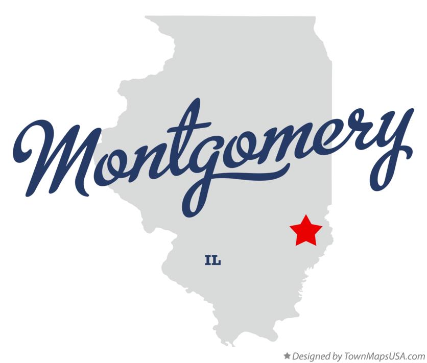 Map of Montgomery Illinois IL