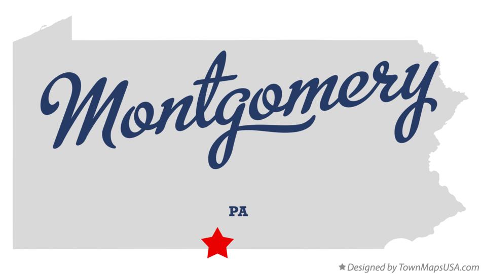 Map of Montgomery Pennsylvania PA