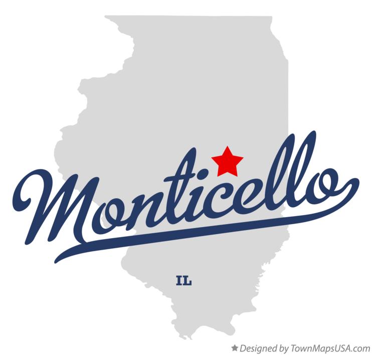 Map of Monticello Illinois IL