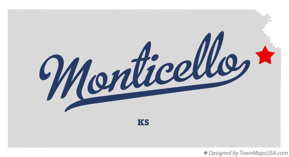 Map of Monticello Kansas KS