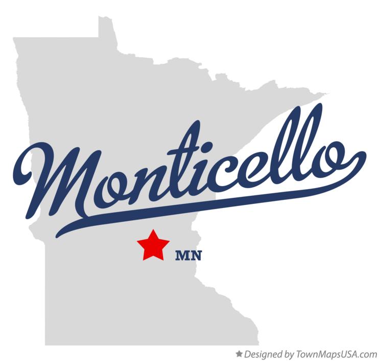 Map of Monticello Minnesota MN