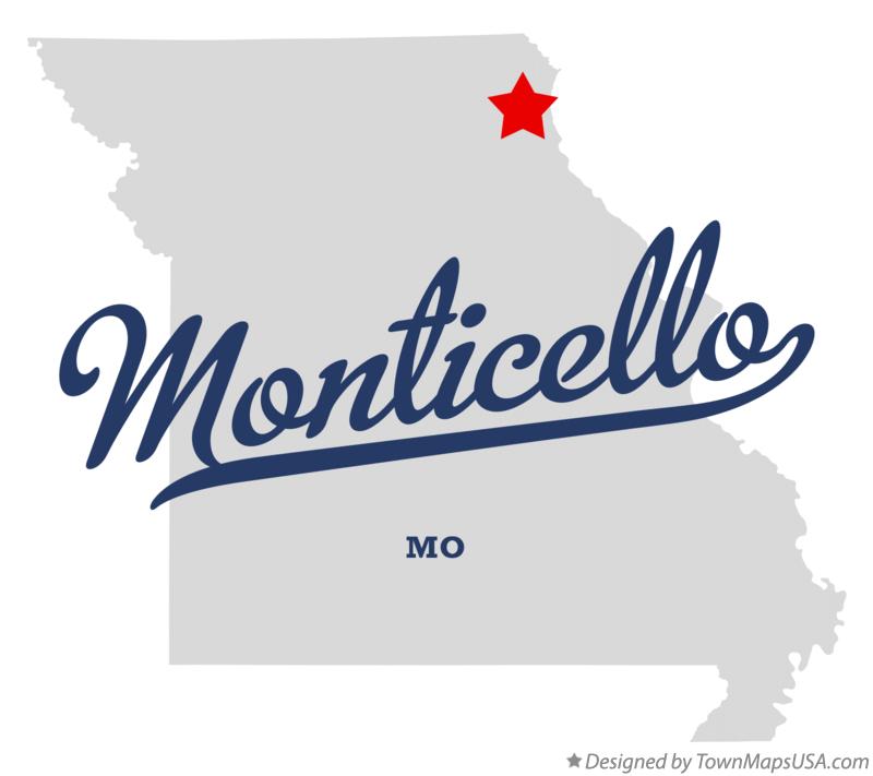 Map of Monticello Missouri MO