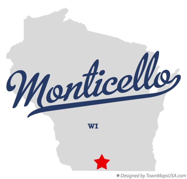 Map of Monticello Wisconsin WI