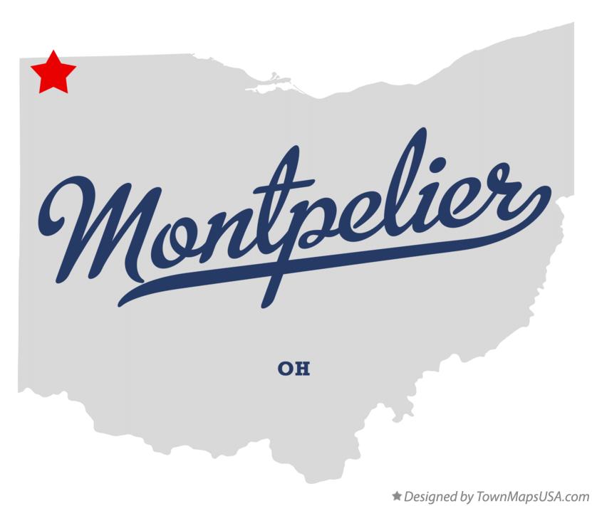 Map of Montpelier Ohio OH